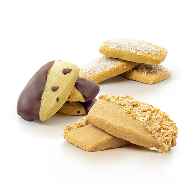 A selection of shortbread cookies.